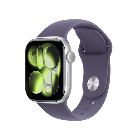 Apple Watch Series 11 GPS 42mm Silver Aluminium Case with Purple Fog Sport Band - S/M