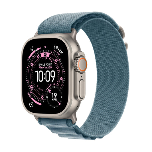 Apple Watch Ultra 3 GPS + Cellular 49mm Natural Titanium Case with Light Blue Alpine Loop - Medium