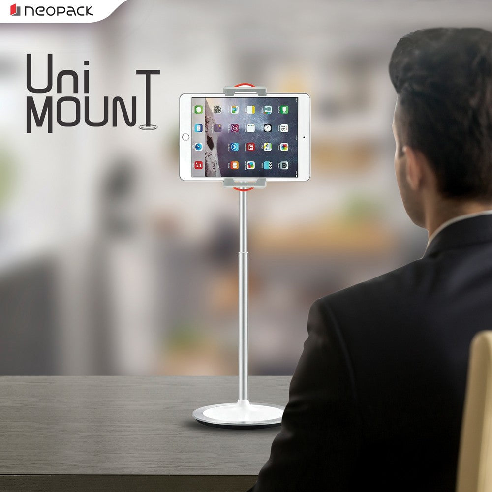 Neopack Unimount Stand for 4.7" to 12.9" Mobiles & Tablets - Silver