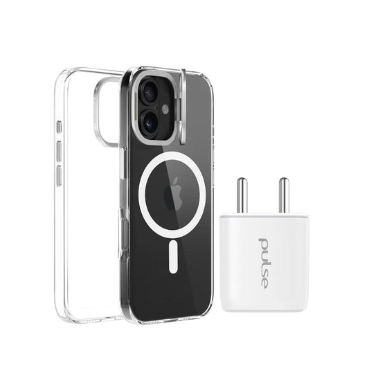 Pulse PD20W wall charger & crystal case bundle for iPhone 16 DEMO 1